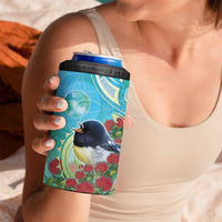 New Zealand Tomtit 4 in 1 Can Cooler Tumbler Maori Koru With Pohutukawa Galaxy Style LT05 - Polynesian Pride