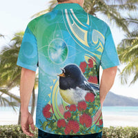 New Zealand Tomtit Hawaiian Shirt Maori Koru With Pohutukawa Galaxy Style LT05 - Polynesian Pride