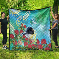 New Zealand Tomtit Quilt Maori Koru With Pohutukawa Galaxy Style LT05 - Polynesian Pride
