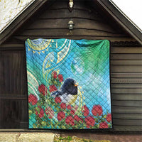 New Zealand Tomtit Quilt Maori Koru With Pohutukawa Galaxy Style LT05 - Polynesian Pride