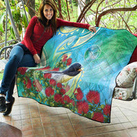 New Zealand Tomtit Quilt Maori Koru With Pohutukawa Galaxy Style LT05 - Polynesian Pride