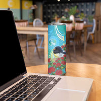New Zealand Tomtit Skinny Tumbler Maori Koru With Pohutukawa Galaxy Style LT05 - Polynesian Pride