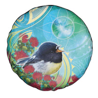 New Zealand Tomtit Spare Tire Cover Maori Koru With Pohutukawa Galaxy Style LT05 - Polynesian Pride