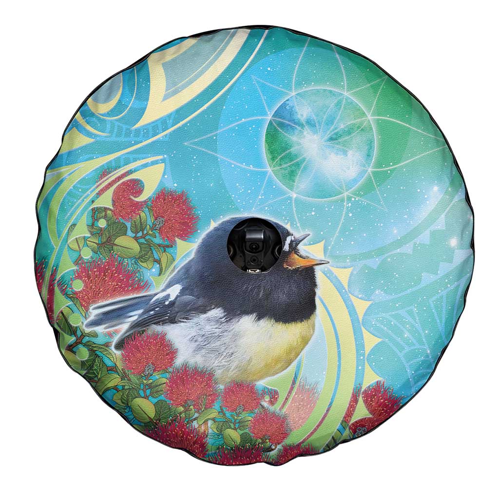 New Zealand Tomtit Spare Tire Cover Maori Koru With Pohutukawa Galaxy Style LT05 - Polynesian Pride