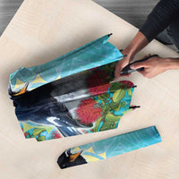 New Zealand Tomtit Umbrella Maori Koru With Pohutukawa Galaxy Style LT05 - Polynesian Pride