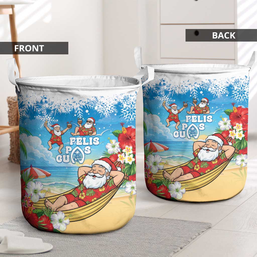 Guam Christmas Laundry Basket Felis Pasgua Chilling Santa LT05 - Polynesian Pride
