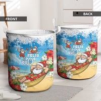 Guam Christmas Laundry Basket Felis Pasgua Chilling Santa LT05 - Polynesian Pride