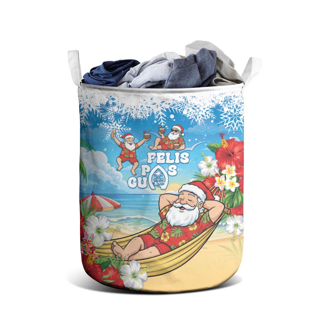 Guam Christmas Laundry Basket Felis Pasgua Chilling Santa LT05 - Polynesian Pride