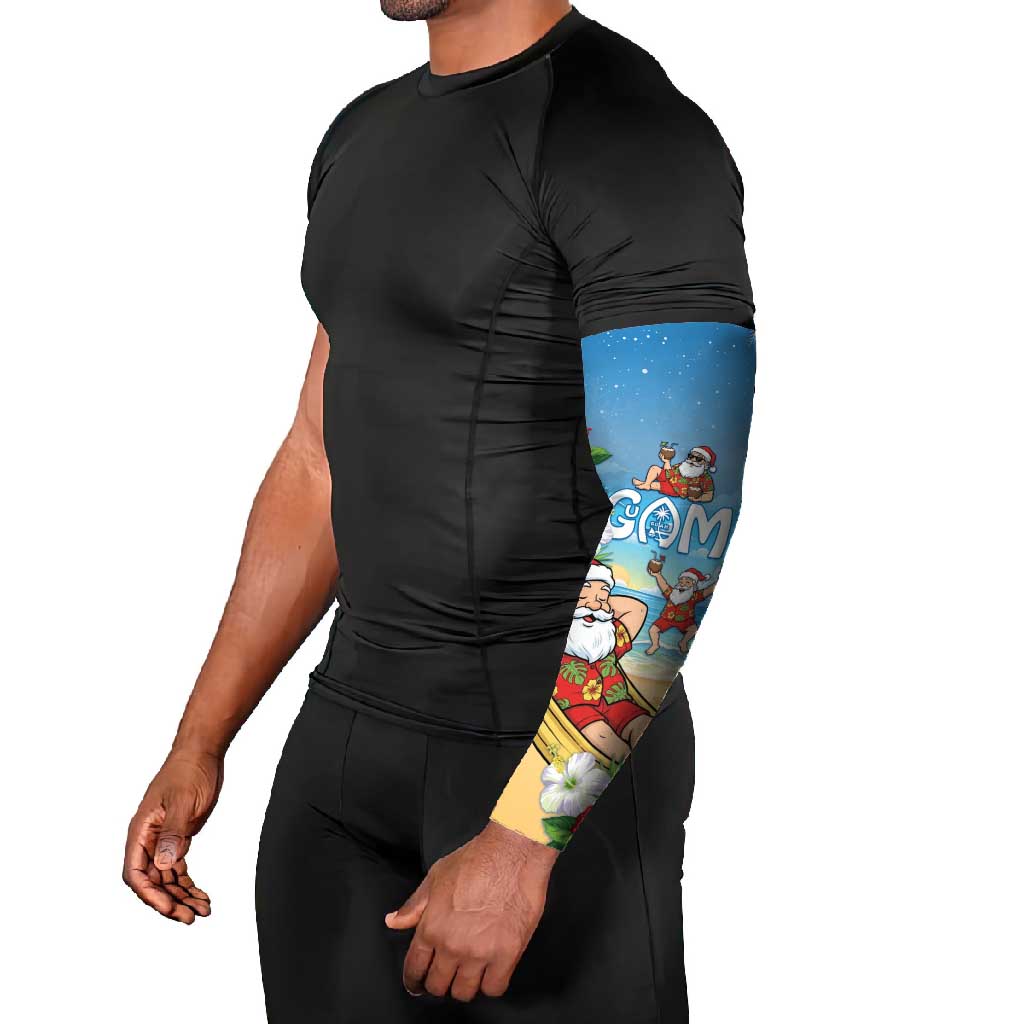 Guam Christmas Arm Sleeves Felis Pasgua Chilling Santa - Polynesian Pride