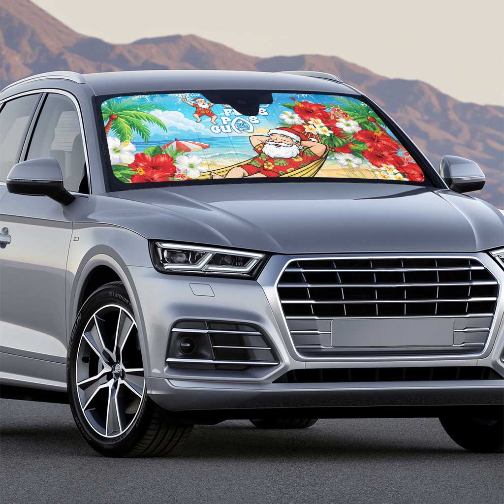 Guam Christmas Auto Sun Shade Felis Pasgua Chilling Santa LT05 - Polynesian Pride