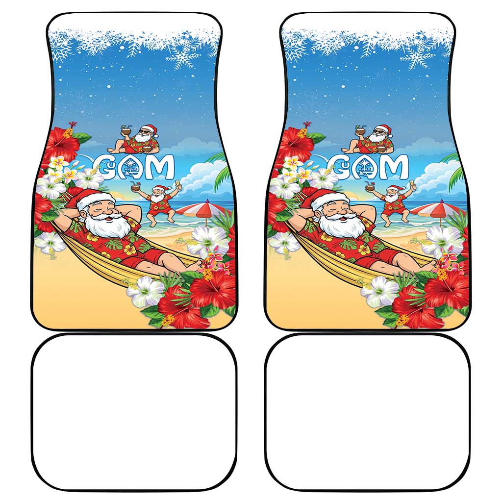 Guam Christmas Car Mats Felis Pasgua Chilling Santa LT05 - Polynesian Pride