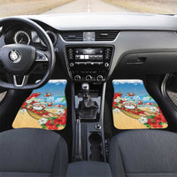 Guam Christmas Car Mats Felis Pasgua Chilling Santa LT05 Set 2pcs - Front Blue - Polynesian Pride