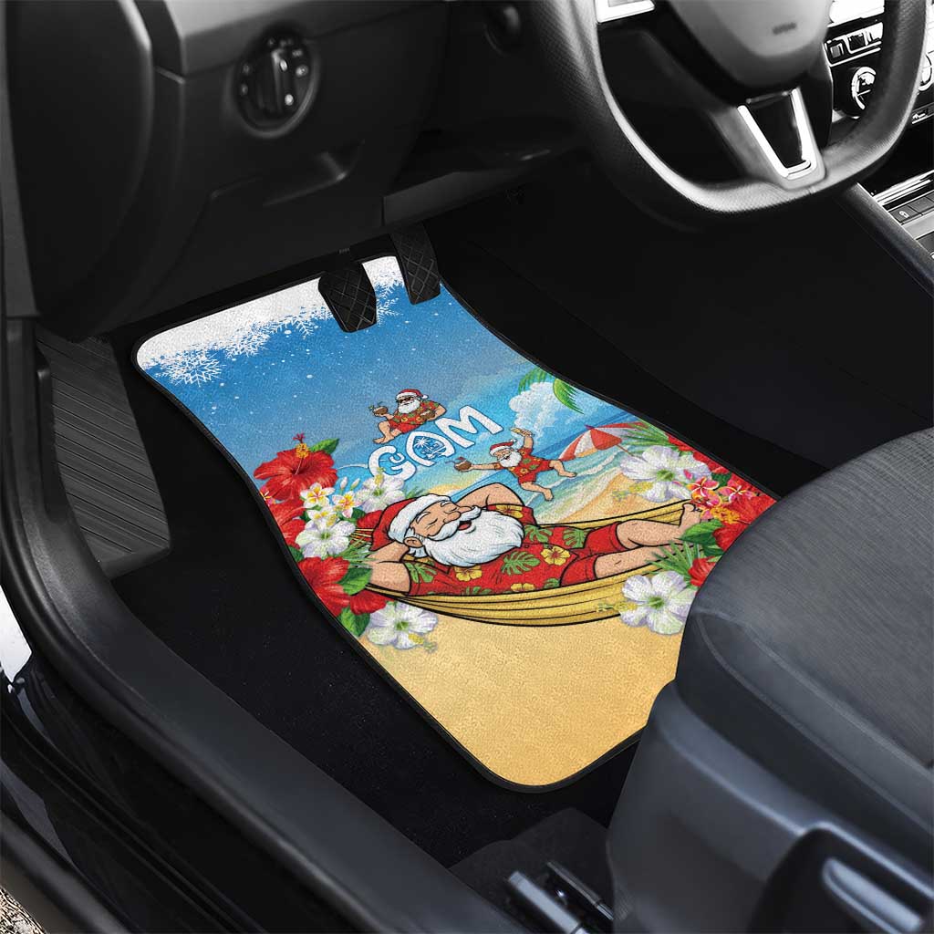 Guam Christmas Car Mats Felis Pasgua Chilling Santa LT05 - Polynesian Pride