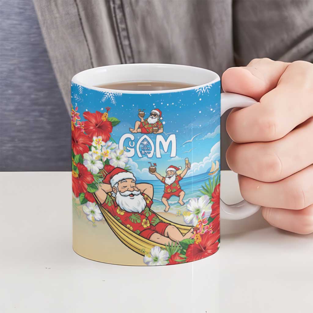 Guam Christmas Ceramic Mug Felis Pasgua Chilling Santa - Polynesian Pride
