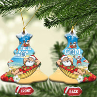 Guam Christmas Ceramic Ornament Felis Pasgua Chilling Santa LT05 Christmas Tree Blue - Polynesian Pride