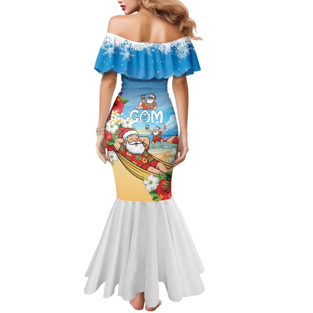 Guam Christmas Family Matching Mermaid Dress and Hawaiian Shirt Felis Pasgua Chilling Santa LT05 - Polynesian Pride
