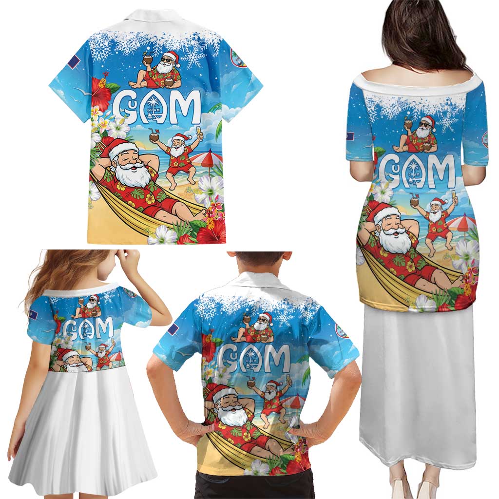 Guam Christmas Family Matching Puletasi and Hawaiian Shirt Felis Pasgua Chilling Santa LT05 - Polynesian Pride