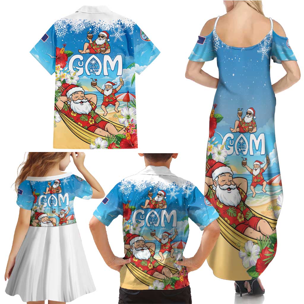 Guam Christmas Family Matching Summer Maxi Dress and Hawaiian Shirt Felis Pasgua Chilling Santa LT05 - Polynesian Pride