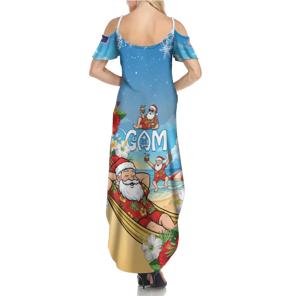 Guam Christmas Family Matching Summer Maxi Dress and Hawaiian Shirt Felis Pasgua Chilling Santa LT05 - Polynesian Pride