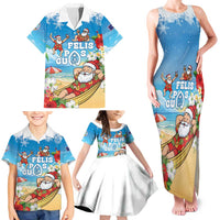 Guam Christmas Family Matching Tank Maxi Dress and Hawaiian Shirt Felis Pasgua Chilling Santa LT05 - Polynesian Pride