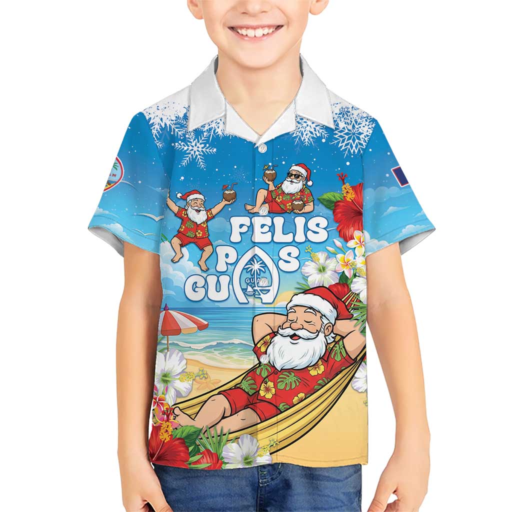 Guam Christmas Hawaiian Shirt Felis Pasgua Chilling Santa - Polynesian Pride