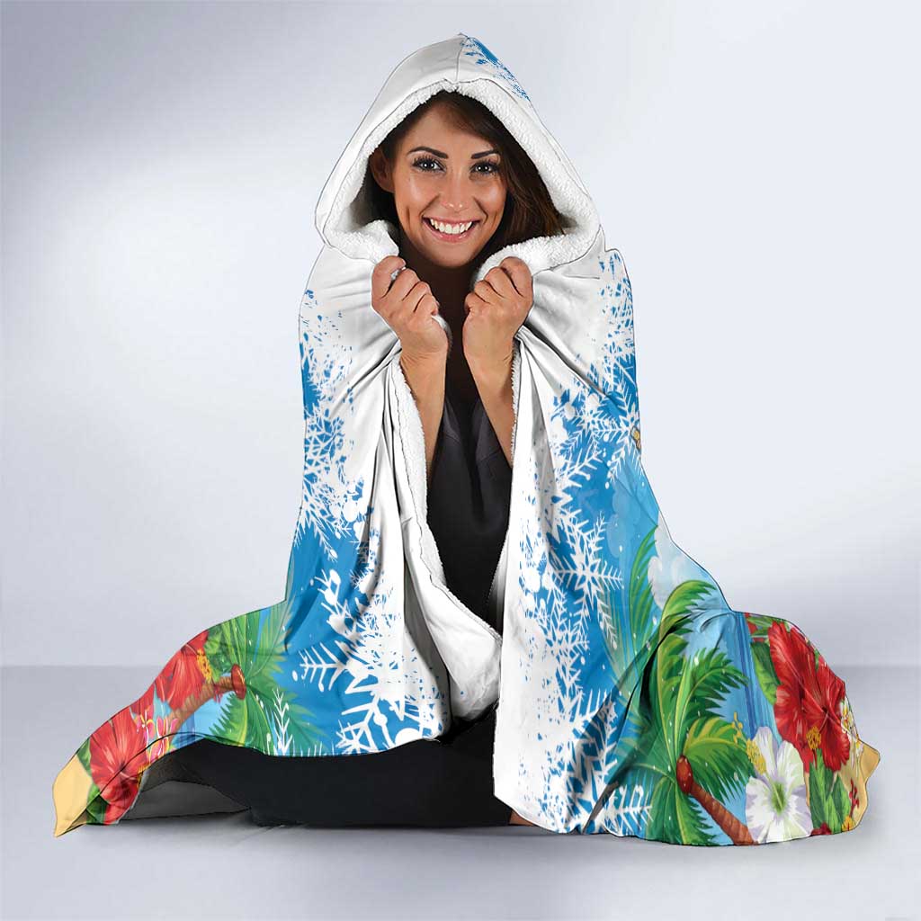 Guam Christmas Hooded Blanket Felis Pasgua Chilling Santa - Polynesian Pride