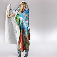 Guam Christmas Hooded Blanket Felis Pasgua Chilling Santa - Polynesian Pride