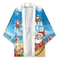 Guam Christmas Kimono Felis Pasgua Chilling Santa LT05 Unisex Blue - Polynesian Pride