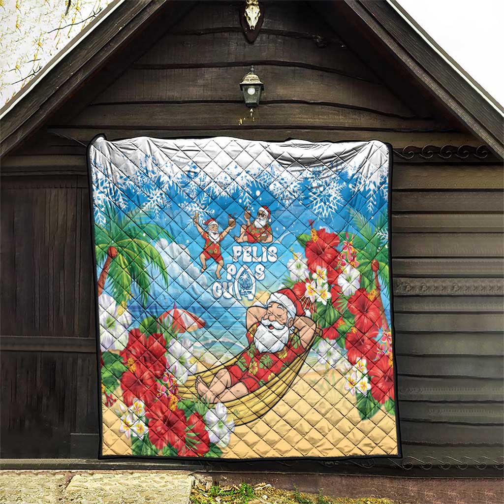 Guam Christmas Quilt Felis Pasgua Chilling Santa - Polynesian Pride