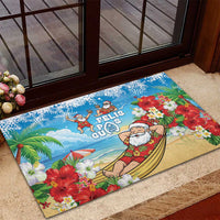 Guam Christmas Rubber Doormat Felis Pasgua Chilling Santa LT05 - Polynesian Pride