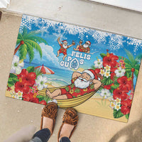 Guam Christmas Rubber Doormat Felis Pasgua Chilling Santa LT05 - Polynesian Pride