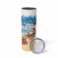 Guam Christmas Skinny Tumbler Felis Pasgua Chilling Santa LT05 - Polynesian Pride