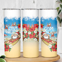 Guam Christmas Skinny Tumbler Felis Pasgua Chilling Santa LT05 - Polynesian Pride