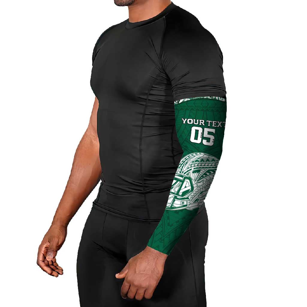 Custom Hawaii Football Arm Sleeves Rainbow Warriors Tropical Vibes - Polynesian Pride