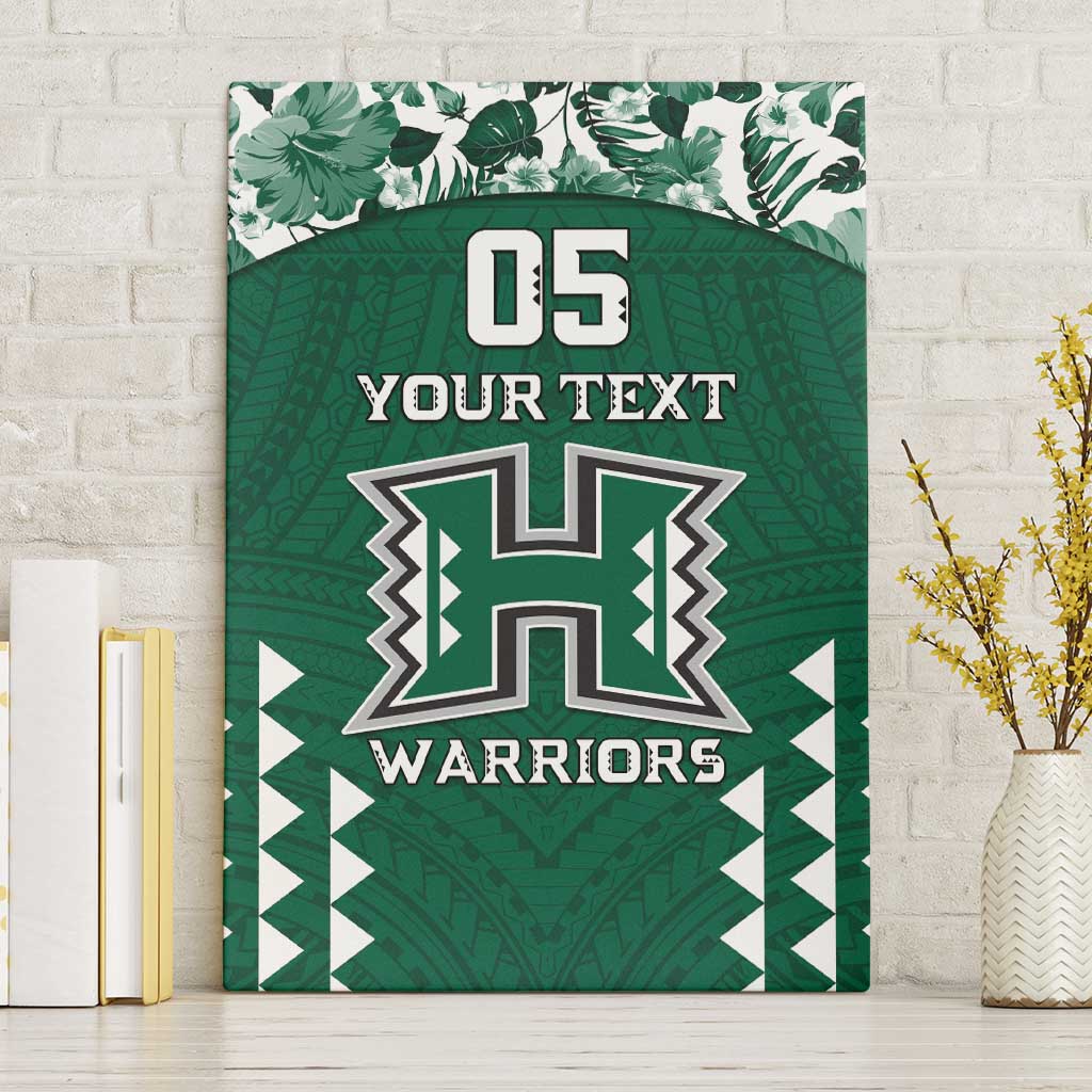 Custom Hawaii Football Canvas Wall Art Rainbow Warriors Tropical Vibes LT05 Without Frame Green - Polynesian Pride