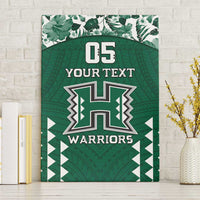 Custom Hawaii Football Canvas Wall Art Rainbow Warriors Tropical Vibes LT05 Without Frame Green - Polynesian Pride