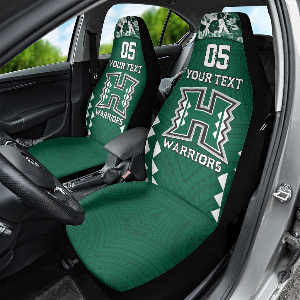 Custom Hawaii Football Car Seat Cover Rainbow Warriors Tropical Vibes - Polynesian Pride