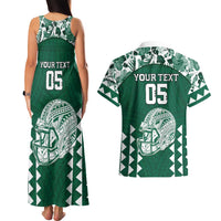 Custom Hawaii Football Couples Matching Tank Maxi Dress and Hawaiian Shirt Rainbow Warriors Tropical Vibes LT05 - Polynesian Pride