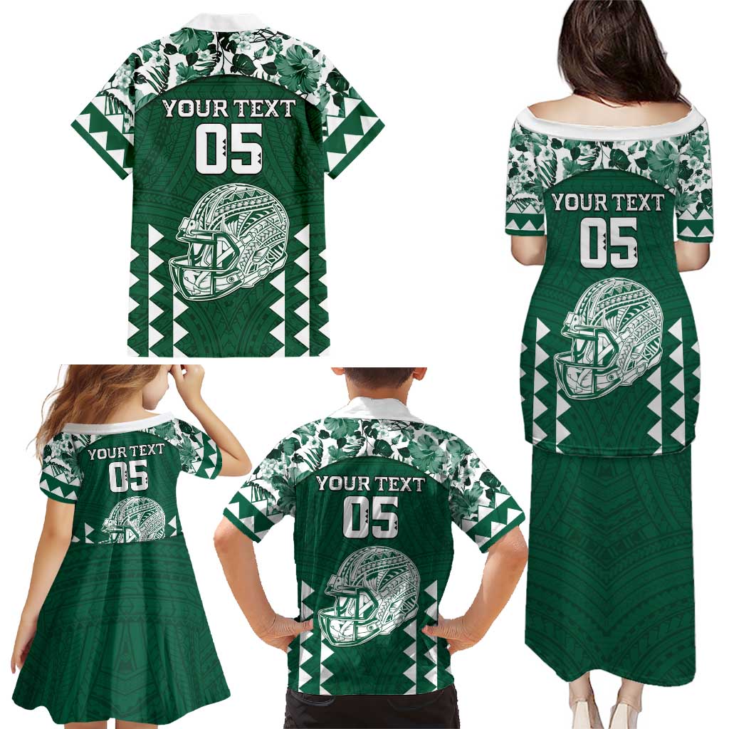 Custom Hawaii Football Family Matching Puletasi and Hawaiian Shirt Rainbow Warriors Tropical Vibes LT05 - Polynesian Pride