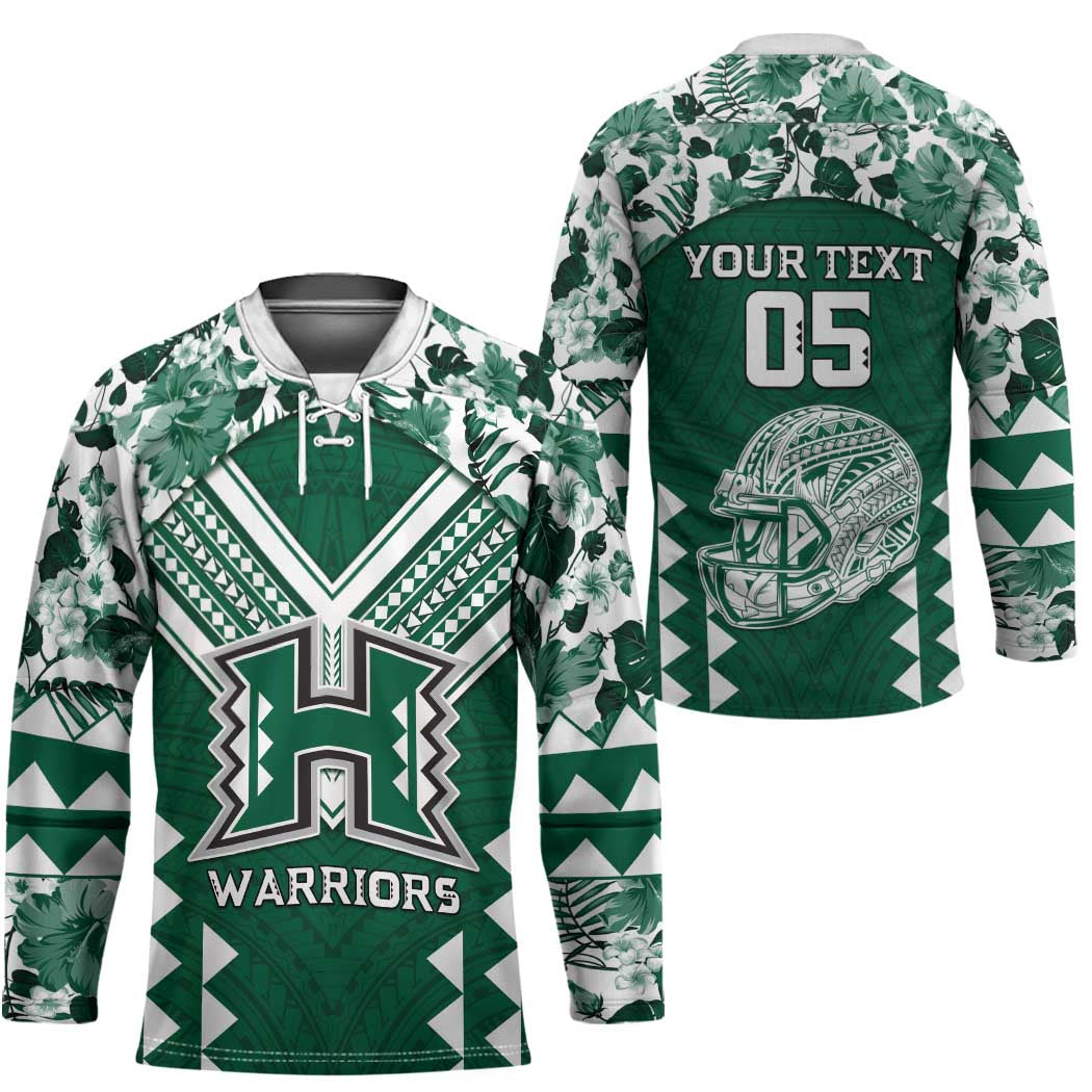 Custom Hawaii Football Hockey Jersey Rainbow Warriors Tropical Vibes - Polynesian Pride