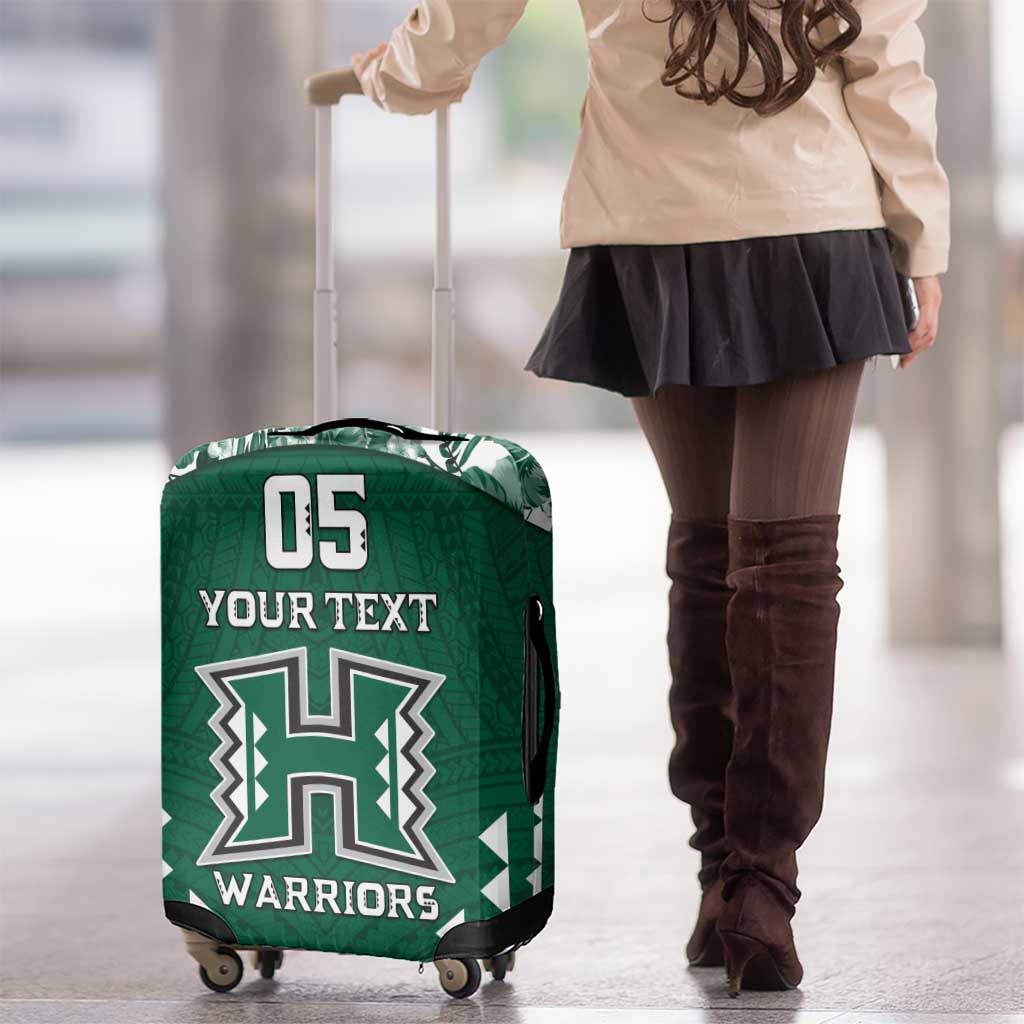 Custom Hawaii Football Luggage Cover Rainbow Warriors Tropical Vibes - Polynesian Pride