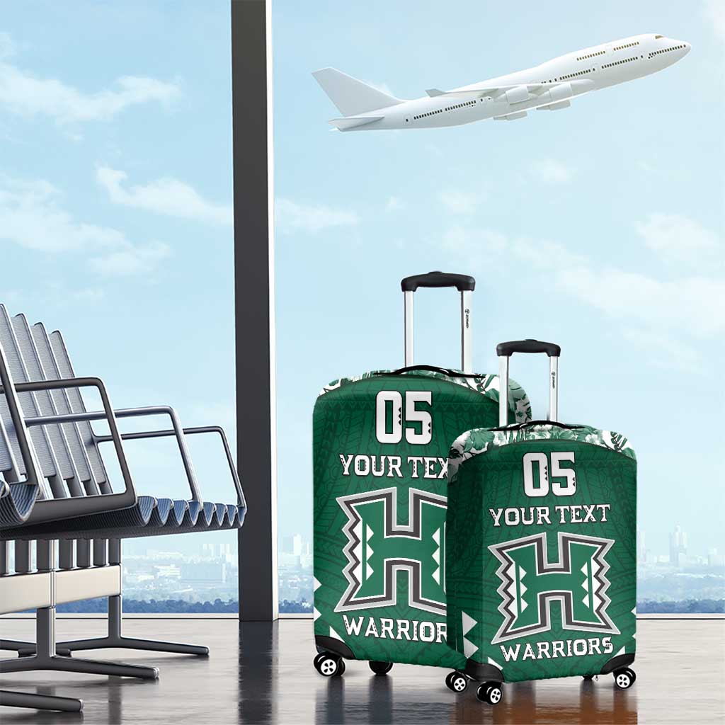 Custom Hawaii Football Luggage Cover Rainbow Warriors Tropical Vibes - Polynesian Pride