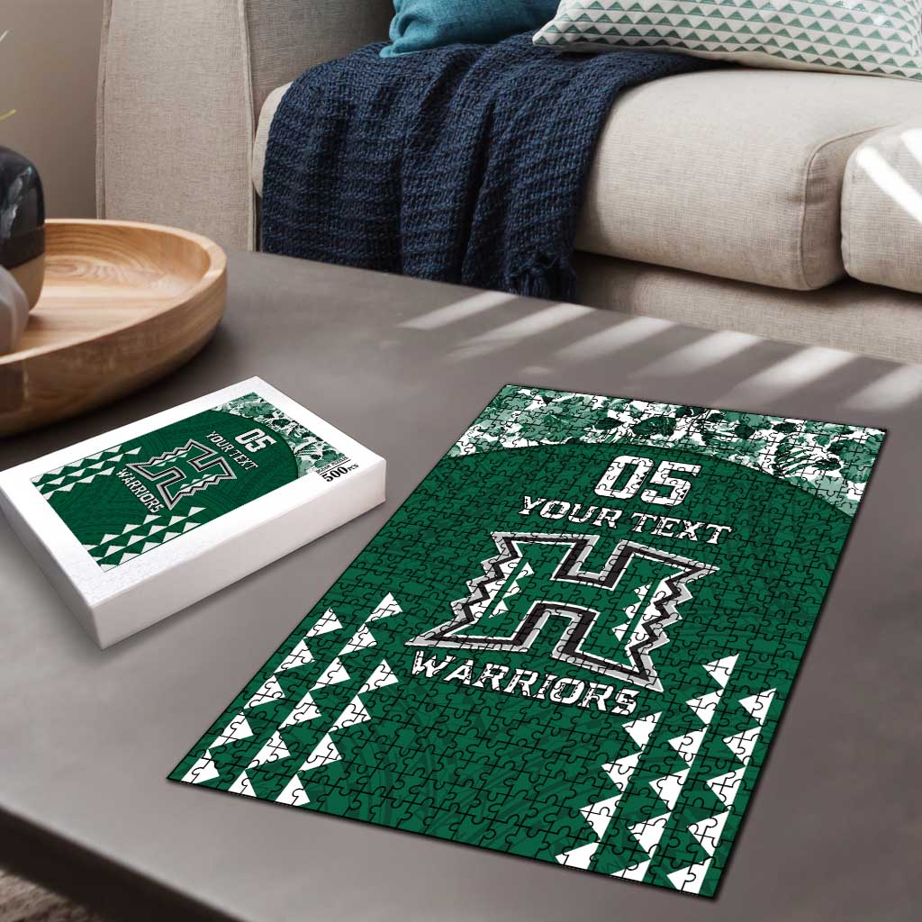 Custom Hawaii Football Puzzle Rainbow Warriors Tropical Vibes - Polynesian Pride