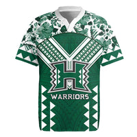 Custom Hawaii Football Rugby Jersey Rainbow Warriors Tropical Vibes - Polynesian Pride