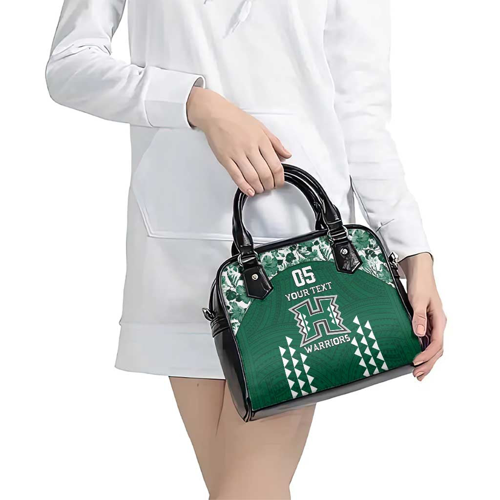 Custom Hawaii Football Shoulder Handbag Rainbow Warriors Tropical Vibes - Polynesian Pride