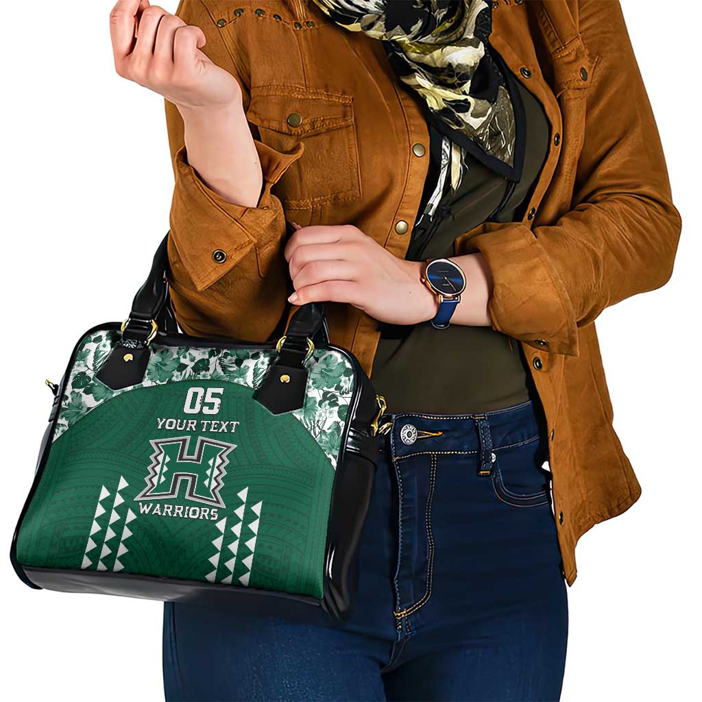 Custom Hawaii Football Shoulder Handbag Rainbow Warriors Tropical Vibes - Polynesian Pride