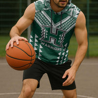 Custom Hawaii Football Sleeveless Hoodie Rainbow Warriors Tropical Vibes - Polynesian Pride