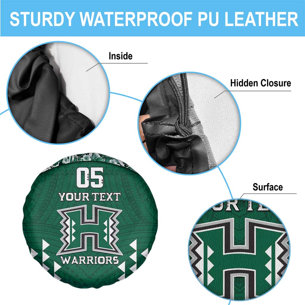 Custom Hawaii Football Spare Tire Cover Rainbow Warriors Tropical Vibes - Polynesian Pride