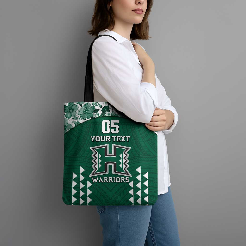 Custom Hawaii Football Tote Bag Rainbow Warriors Tropical Vibes - Polynesian Pride