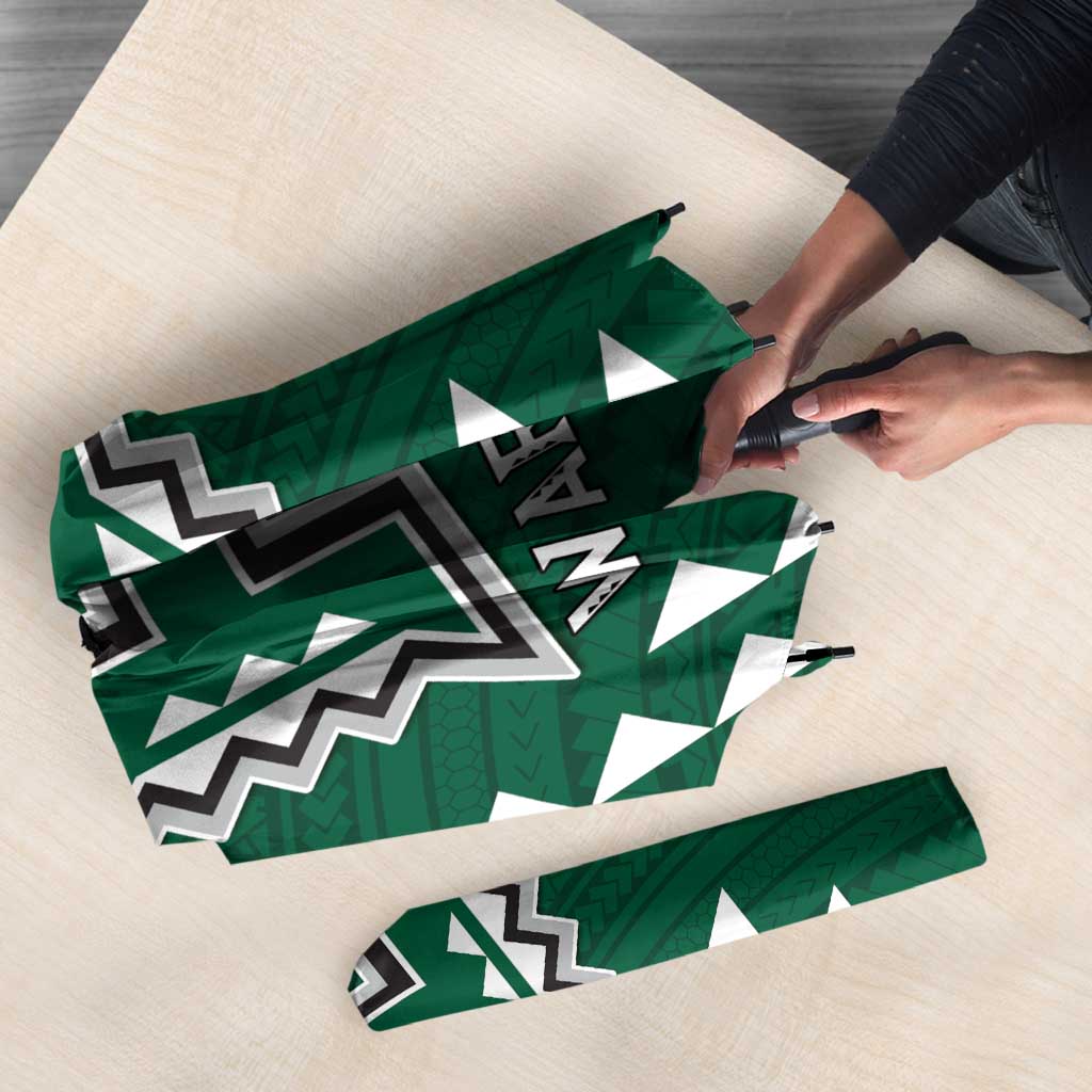 Custom Hawaii Football Umbrella Rainbow Warriors Tropical Vibes - Polynesian Pride